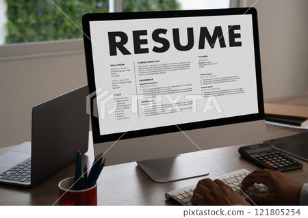 resume on Job applicant job interview online 121805254