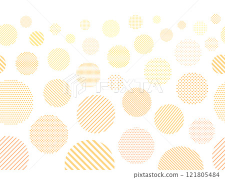 Orange circle background with dots and stripes 121805484