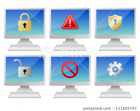 Various PC screens White 121805743