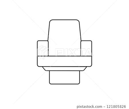 Simple line drawing illustration of cinema chairs Simple line drawing illustration of cinema chairs 121805826