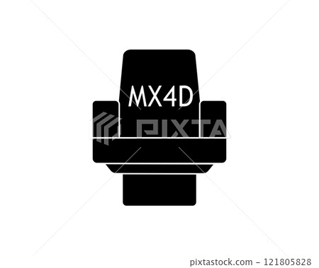 MX4D 椅子的簡單黑白插圖(帶有白色輪廓) MX4D 椅子的簡單黑白插圖(帶有白色輪廓) 121805828