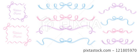 Vector illustration set of ribbon frames Ribbon decoration 121805970