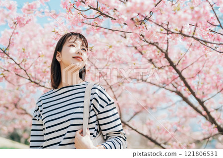 Cherry blossoms and university students Cherry blossoms and university students 121806531
