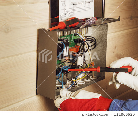 setting the voltage block for the Finnish sauna 121806629