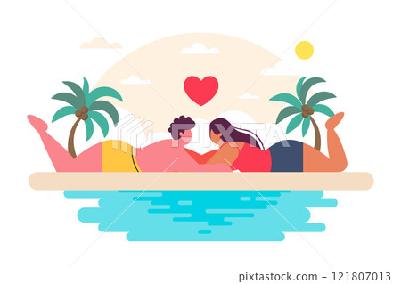 Couples in love on the beach. Summer holiday. Couples in love on the beach. Summer holiday. 121807013
