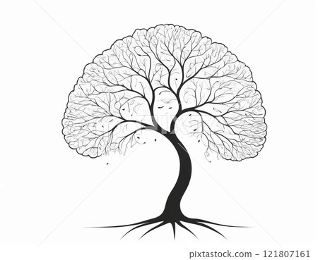 tree with roots and crown 121807161