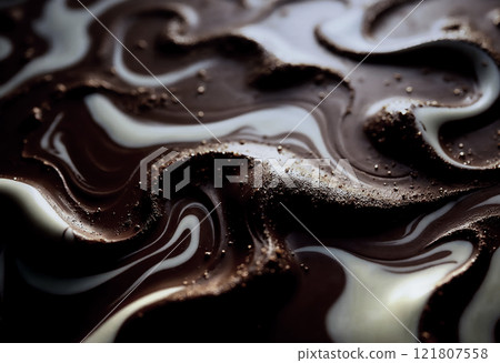 Melted chocolate with a rich taste [Generative AI] 121807558