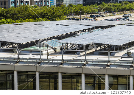 Close-up of Photovoltaic panels for renewable electrical energy production in Taiwan. Close-up of Photovoltaic panels for renewable electrical energy production in Taiwan. 121807740