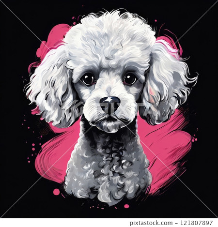 the AI Image Generator, Digital Artwork of a White Poodle o 121807897