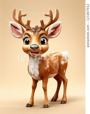 the AI Image Generator, Adorable Cartoon Deer Character 121807912