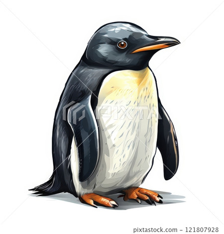 the AI Image Generator, Illustration of a King Penguin Standing Against the AI Image Generator, Illustration of a King Penguin Standing Against 121807928