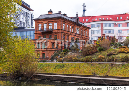 Yekaterinburg, Russia, cityscape with old and modern buildings 121808045