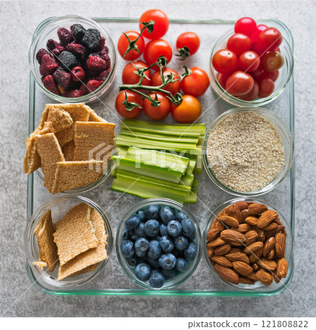 Colorful Healthy Foods in Container Colorful Healthy Foods in Container 121808822