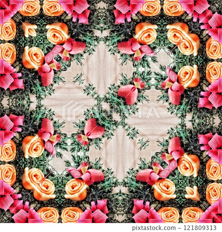 Mystical pattern design for the background. Fantasy flower texture for paper, wrapper, fabric, business card, carpet, tile, flyer printing. Swirl of luxury marble for any type of elegant home decor 121809313