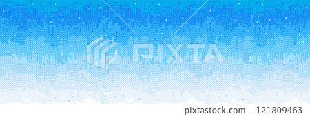 Pixel bitmap pattern white blue gradient shade 121809463