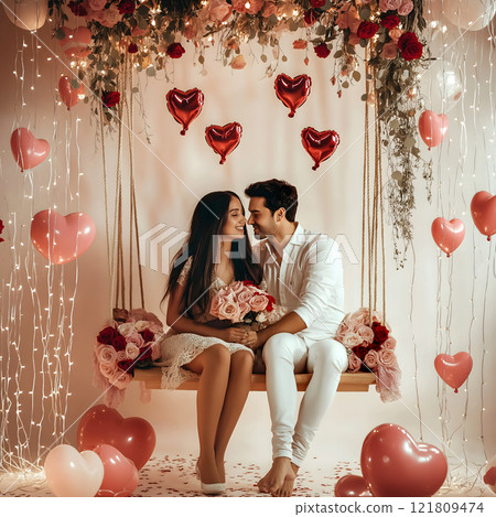 swing into love: valentine's couple 121809474
