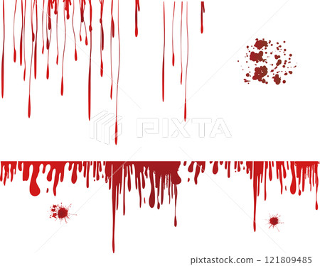 Blood, blood stains and dripping decorative design set Blood, blood stains and dripping decorative design set 121809485