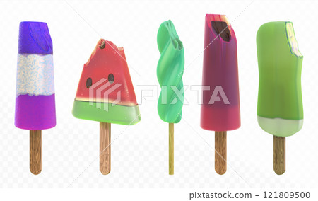 3d frozen treats on wooden sticks 3d frozen treats on wooden sticks 121809500