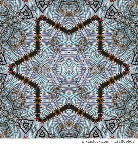 Mystical pattern design for the background. Fantasy flower texture for paper, wrapper, fabric, business card, carpet, tile, flyer printing. Swirl of luxury marble for any type of elegant home decor 121809608