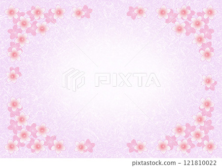 Japanese paper and cherry blossom illustration background material 121810022