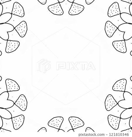 Coloring book page for kindergarten school students. Mandala colouring for traditional festive decoration. Artwork for practicing color fill up. Doodle work sample for learning purpose 121810346