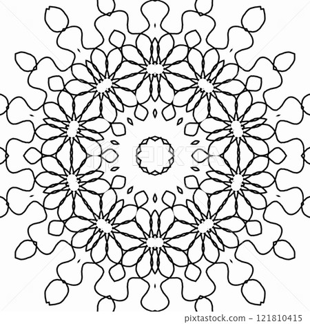 Coloring book page for kindergarten school students. Mandala colouring for traditional festive decoration. Artwork for practicing color fill up. Doodle work sample for learning purpose Coloring book page for kindergarten school students. Mandala colouring for traditional festive decoration. Artwork for practicing color fill up. Doodle work sample for learning purpose 121810415
