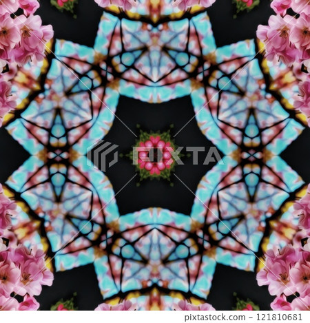 Dreamy floral design for the background. Fantasy flower texture for paper, wrapper, fabric, business card, carpet, tile, flyer printing. Swirl of luxury marble for any type of elegant home decor 121810681