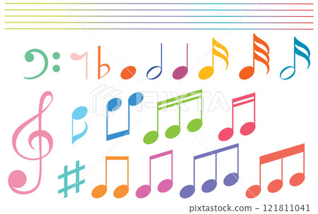 Colorful Musical Notes and Symbols 121811041
