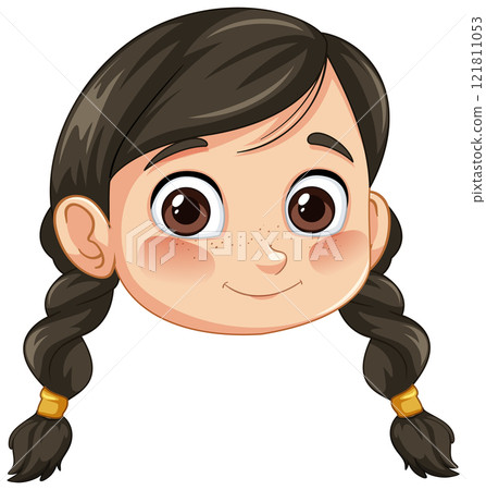 Smiling Girl with Braided Hair 121811053