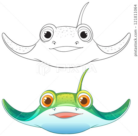 Colorful and Monochrome Sea Creatures Colorful and Monochrome Sea Creatures 121811064