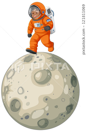 Kid Astronaut Exploring the Moon Kid Astronaut Exploring the Moon 121811069