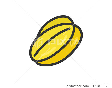 Illustration of star fruit icon (line drawing color) 121811120