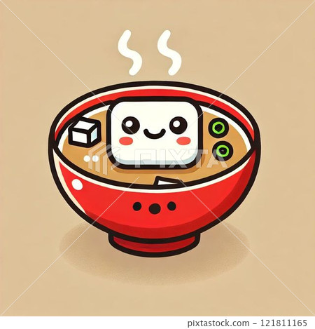 Miso soup character illustration 121811165