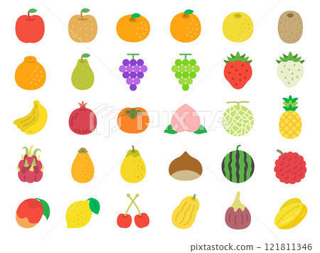 A set of various fruit icons 121811346
