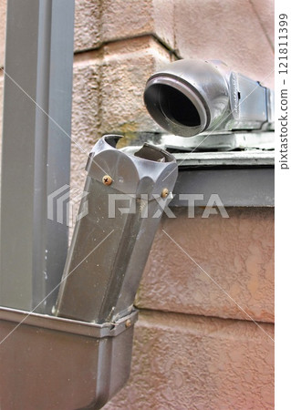 Broken gutter elbow Broken gutter elbow 121811399