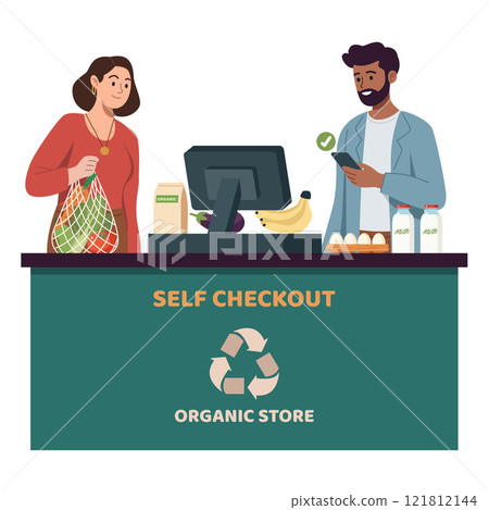Self-Checkout at Organic Store Self-Checkout at Organic Store 121812144