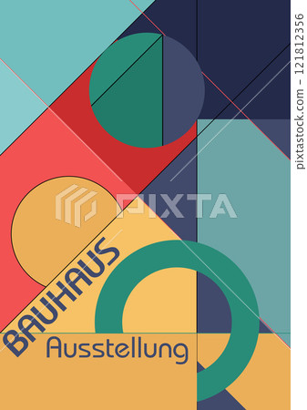 Bauhaus, wall poster, geometric poster, modern hipster style, illustration, vector 121812356