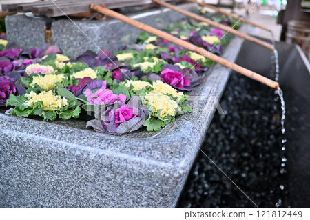 Flower water fountain at Imizu Shrine, Toyama Prefecture Flower water fountain at Imizu Shrine, Toyama Prefecture 121812449