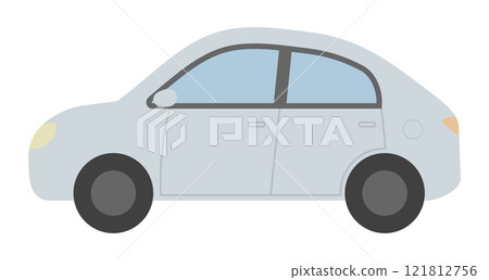 簡單的白色汽車側視圖的向量圖 簡單的白色汽車側視圖的向量圖 121812756