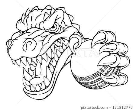 Crocodile Dinosaur Alligator Cricket Sports Mascot 121812773