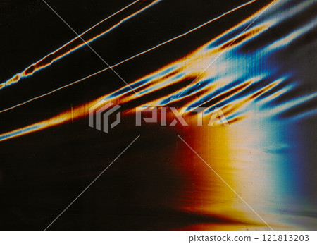 Glitch overlay. Light leak. Old film texture. Orange white blue color flare noise artifacts dust scratch defect uneven foil weathered retro effect illustration art abstract background. Glitch overlay. Light leak. Old film texture. Orange white blue color flare noise artifacts dust scratch defect uneven foil weathered retro effect illustration art abstract background. 121813203