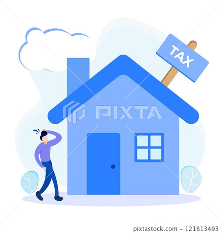 Illustration vector graphic cartoon character of tax 121813493