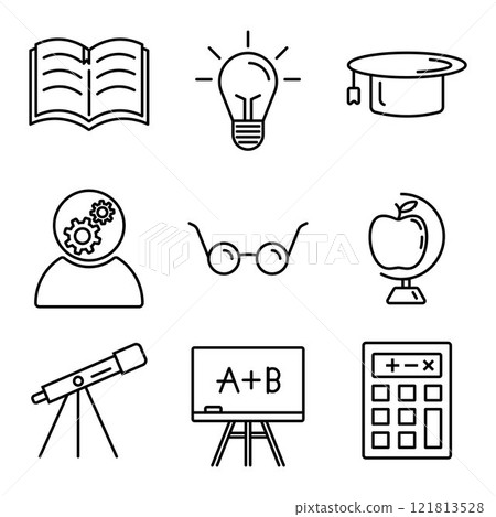 Collection of education icons Collection of education icons 121813528