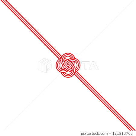Illustration of Mizuhiki tied with rape blossoms, with obi, diagonal, transparent background 121813703