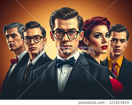 AI-generated images: Celebrities in 1950s formal fashion 121813824