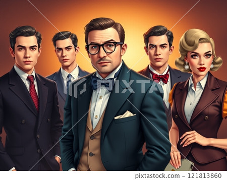 AI-generated images: Celebrities in 1950s formal fashion 121813860