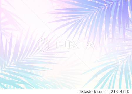 Tropical gradient palm leaf background 121814118