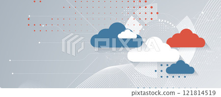 Cloud technology concept with circuit board Cloud technology concept with circuit board 121814519