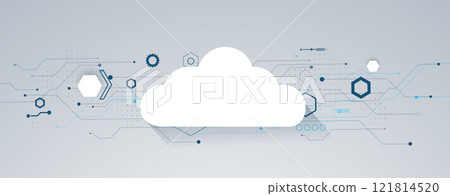 Cloud technology concept with circuit board 121814520