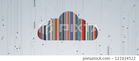 Cloud technology concept with circuit board Cloud technology concept with circuit board 121814522